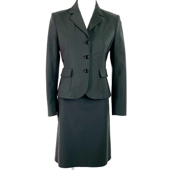 Archival PRADA Black Skirt Suit IT 42 US 6 - 90s Minimalist Office Sire Set - Picture 3 of 15